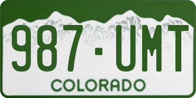 CO license plate 987UMT