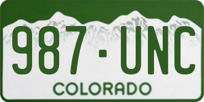 CO license plate 987UNC
