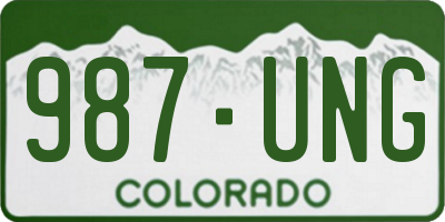 CO license plate 987UNG