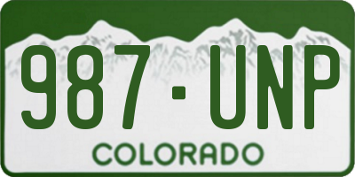 CO license plate 987UNP