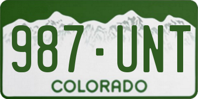 CO license plate 987UNT