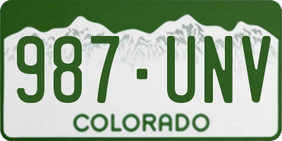 CO license plate 987UNV