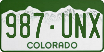CO license plate 987UNX