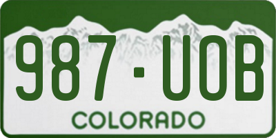 CO license plate 987UOB