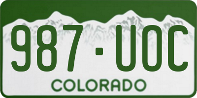 CO license plate 987UOC