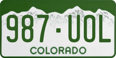 CO license plate 987UOL