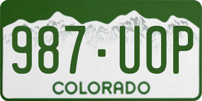 CO license plate 987UOP