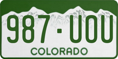 CO license plate 987UOU