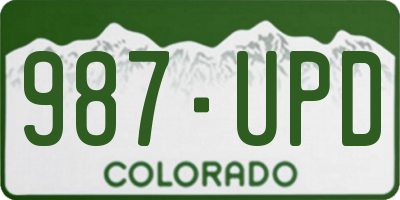 CO license plate 987UPD