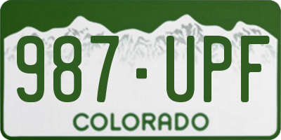CO license plate 987UPF