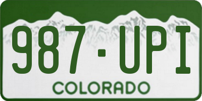 CO license plate 987UPI