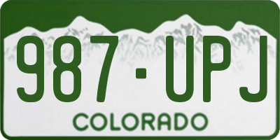 CO license plate 987UPJ