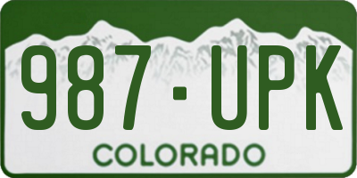 CO license plate 987UPK