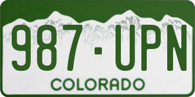CO license plate 987UPN