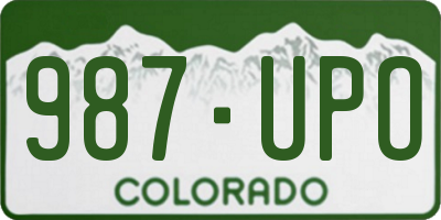 CO license plate 987UPO