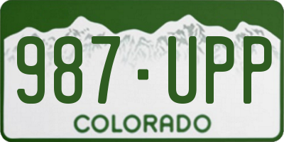 CO license plate 987UPP
