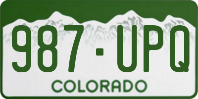 CO license plate 987UPQ