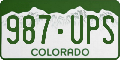 CO license plate 987UPS