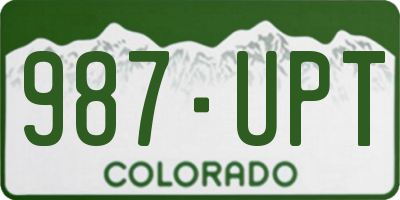 CO license plate 987UPT