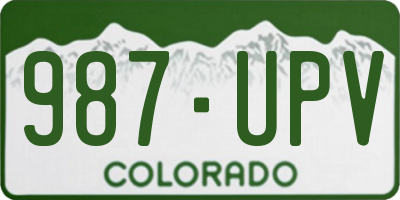 CO license plate 987UPV