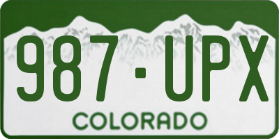 CO license plate 987UPX