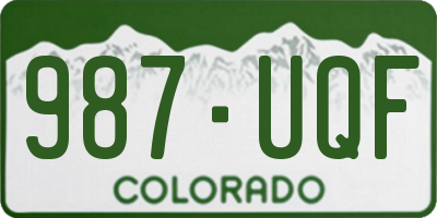 CO license plate 987UQF