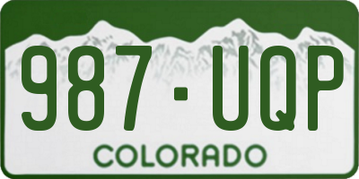 CO license plate 987UQP