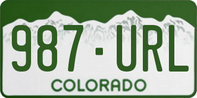 CO license plate 987URL