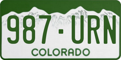 CO license plate 987URN
