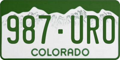 CO license plate 987URO