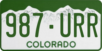CO license plate 987URR