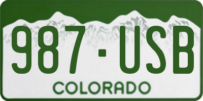 CO license plate 987USB