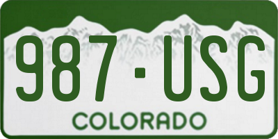 CO license plate 987USG