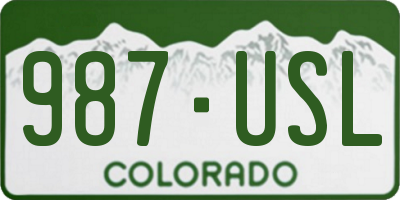 CO license plate 987USL