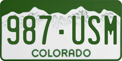 CO license plate 987USM