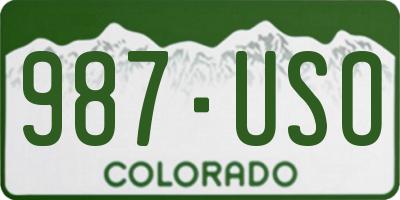 CO license plate 987USO