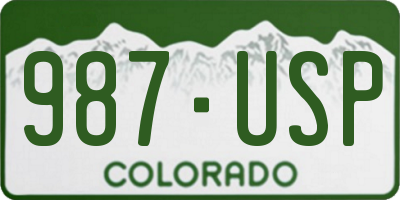 CO license plate 987USP