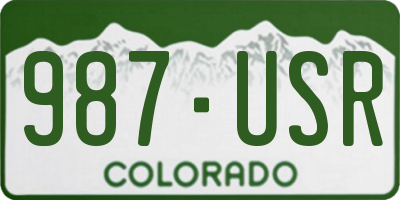 CO license plate 987USR