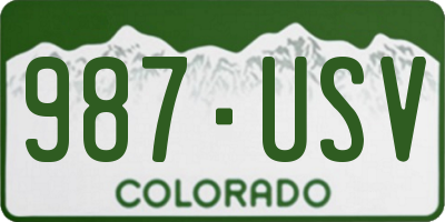 CO license plate 987USV