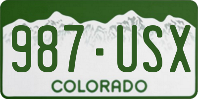 CO license plate 987USX