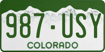 CO license plate 987USY