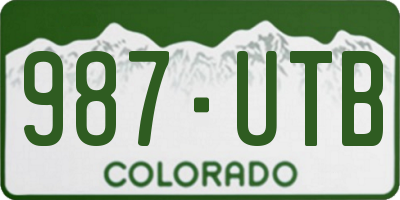 CO license plate 987UTB