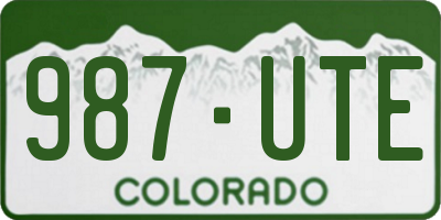 CO license plate 987UTE