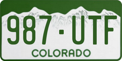 CO license plate 987UTF