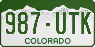 CO license plate 987UTK