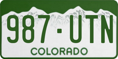 CO license plate 987UTN