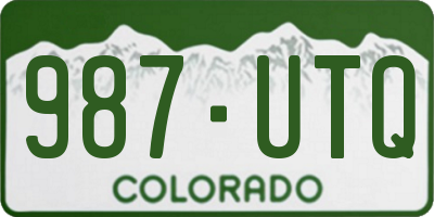 CO license plate 987UTQ