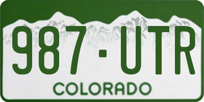 CO license plate 987UTR