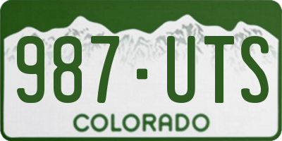 CO license plate 987UTS