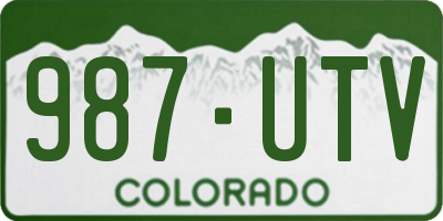 CO license plate 987UTV